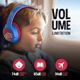 thumbnail image 4 of PowerLocus Auriculares inalámbricos para niños, auriculares Bluetooth para niños, luces LED sobre la oreja con volumen limitado de 74/85/94 dB, tiempo de reproducción de 45 horas, micrófono incorporad, 4 of 5