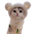 thumbnail image 1 of Cute cat simple warm headgear pet hat bear plush headgear, 1 of 6