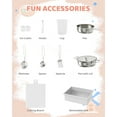 thumbnail image 5 of Pirecart Wooden Corner Play Kitchen, Kids Play Kitchen with Blackboard and 6Pcs Cooking Accessories, Toddler Play Kitchen Set with Realistic Sound & Light, White, 5 of 9