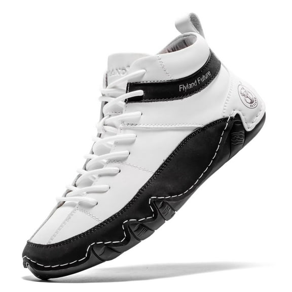 Men's Casual Leather Sneakers Fashion Chukka Boots Lightweight Dress Boots Lace Up Walking Driving Shoes