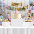 thumbnail image 3 of 8 Pcs White Buffet Risers Set (Size 5",6",7",8",9",10",11",12"),Food Risers for Buffet Table,Display Stand Shelf for Party Catering Dessert Collectibles Acrylic Cube Boxes Display with Hollow Bottoms, 3 of 6