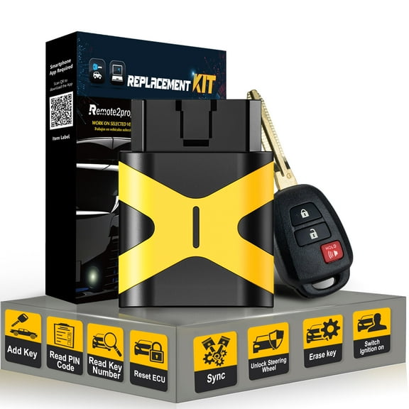 Self Programmable Car Key Fob/Simple and Safe Self Programming Uncut H Chip Car Key Kit Replacement for Toyota Prius/RAV4 with FCC: HYQ12BEL