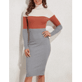thumbnail image 4 of PrettyGuide Women's Turtleneck Sweater Dress Long Sleeve Ribbed Knit Stretch Midi Bodycon Dresses, 4 of 7