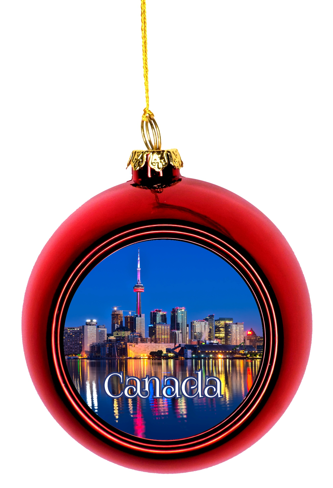 Christmas Ornaments Travel Canada Toronto CN Tower Reflection Ball