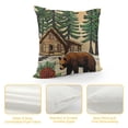 thumbnail image 4 of Qinduosi Jungle Wooden Cabin Pillow Covers for Couch Sofa Bed,Outdoor Adventure Pillow Cases Cushion Covers " Set of ,Retro Wood Frame Bear Paw Print Square Cushion Cases, 4 of 5
