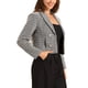 thumbnail image 4 of CHAQUETA DE MUJER CON SOLAPA NOTCH INSPIRADA EN CHIC, BLAZER CASUAL DE MANGA LARGA PARA OFICINA, TALLA XS, BEIGE Y NEGRO, 4 of 5