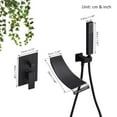 thumbnail image 4 of Wall Mount Bathroom Faucet Black Waterfall Basin Sink Bathtub Filler Mixer Tap, 4 of 13