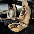 thumbnail image 3 of Xoenoiee Horse Paint Splatter Pattern 5 Pcs Car Seat Full Set PU Leather Car Accessories for Women 2 Pcs Front Rear Seat Covers 2 Pcs Auto Seat Belt Cover 1 Pc Car Armrest Cover Pad, 3 of 7