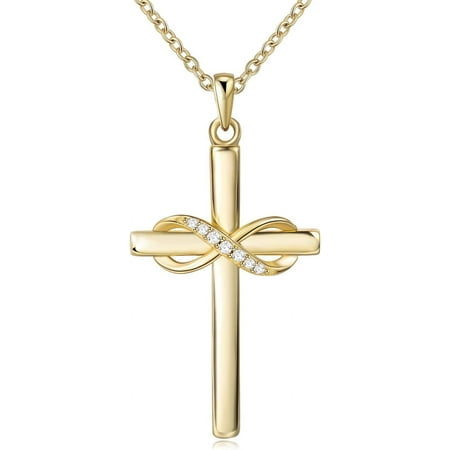 Yunc 925 Sterling Silver Cross Necklace For Women Infinity Necklace For Girlfriend Gifts For Mother'S Day, Birthday