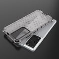 thumbnail image 3 of Funda protectora de PC y TPU a prueba de golpes con diseño de panal para Samsung Galaxy S21 Ultra 5g (blanca), 3 of 5
