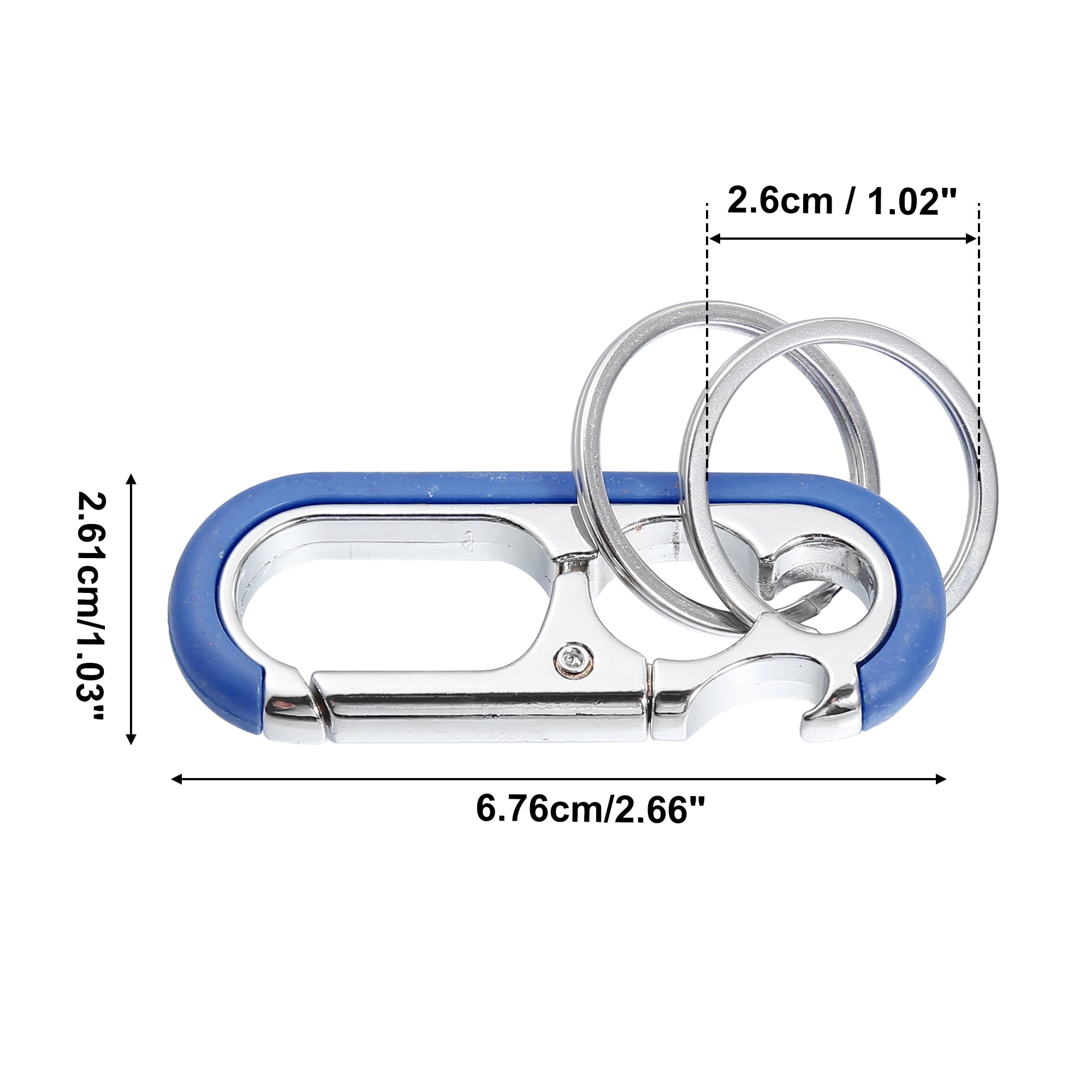 Unique Bargains Car Fob Key Chain Keychain with Double Hoop Blue