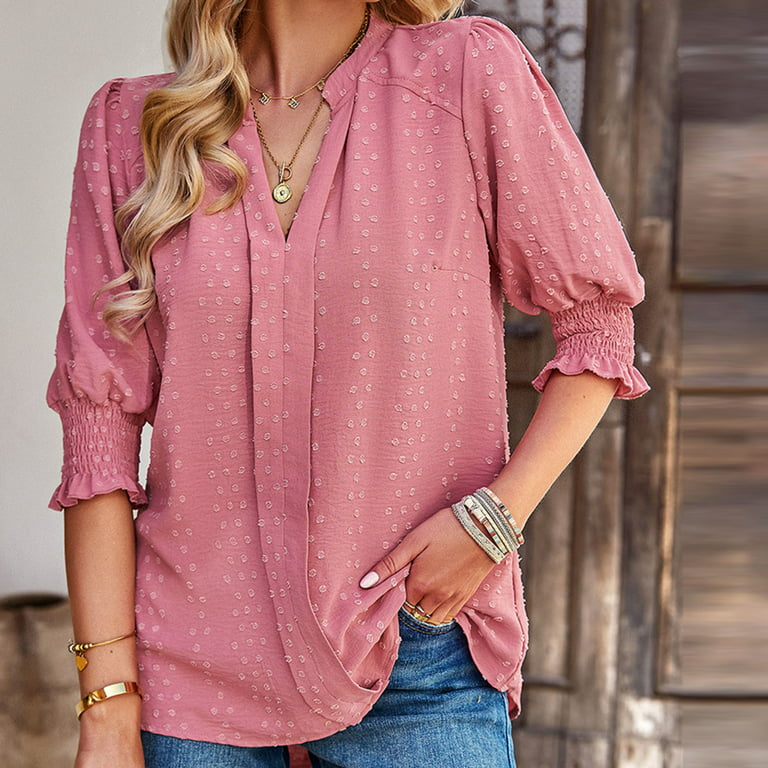 ZVAVZ Spring Shirts for Women 2024, Ladies Spring Tops Work Casual Tops  Business Casual Tunic Short Sleeve Blouse 