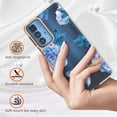 thumbnail image 2 of Allytech Motorola Moto Edge 20 Pro Case Clear, Flower Series Crystal Clear Back Cover Flexible TPU Silicone Shockproof Drop Proof Anti-yellow Protection Case Cover for Moto Edge 20 Pro, Blue Flower, 2 of 5