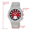 thumbnail image 2 of Charles Raymond Big Bling Watch Inspired by Hip Hop - Men's Iced Out Timepiece- Diamond Rhinestones on Blast - ST10311 MB SLV Red, 2 of 4