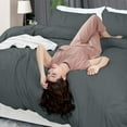 thumbnail image 6 of Duvet Cover King Size - 3 Piece with Zipper Closure - 1 Comforter Cover 104X90 Inches & 2 Pillow Shams 20X36 Inches (Pack of 8, Grey) Comforter Not Included, 6 of 8