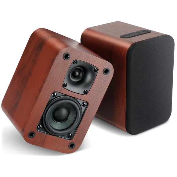 RIOWOIS Powered Bluetooth Bookshelf Speakers, 40W Record Player Speakers with 2.75 Inch Woofer, Stereo Speakers with Optical/AUX/TV-ARC Connection fo