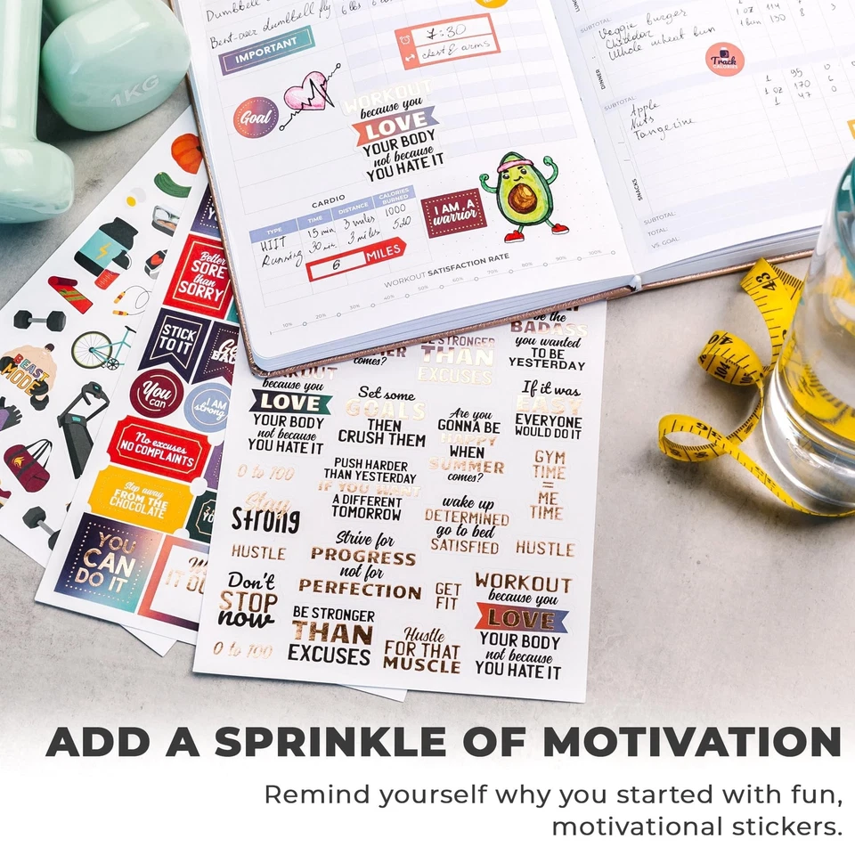 Clever Fox Planner Fitness Stickers Set - Monthly, Weekly & Daily Planner Sti...