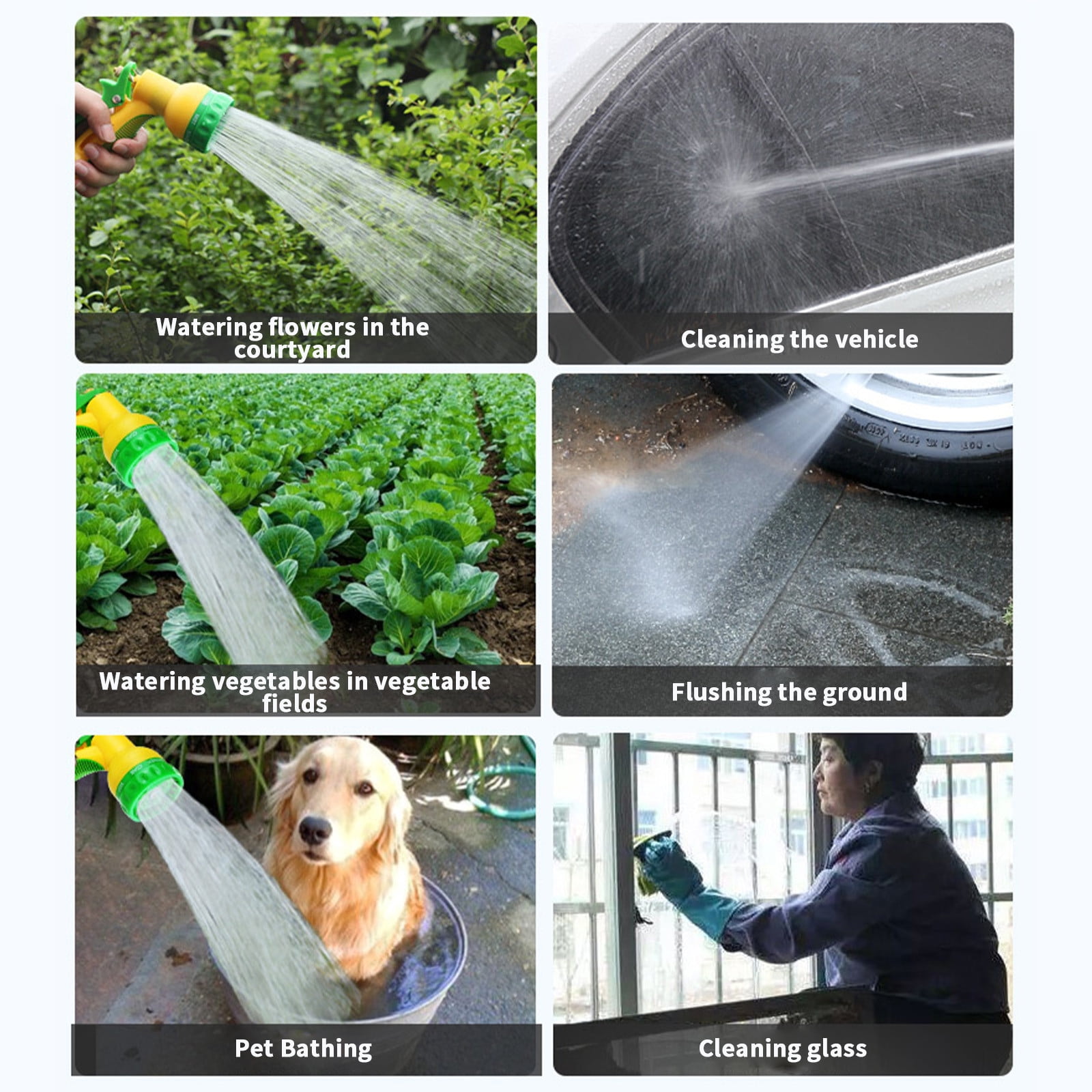 Tuphregyow Garden Hose Nozzle,Spray Nozzle With Thumb Control,High Pressure Water Nozzle,9 Hose for Watering Plants, Washing Cars And Showering Pets