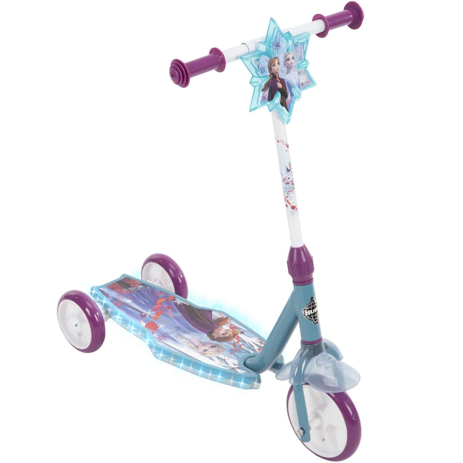Huffy Reines des Neiges 2 Électro-lumière Trottinette préscolaire a 3 roues  pour les enfants, sarcelles et violets 3 ans et plus