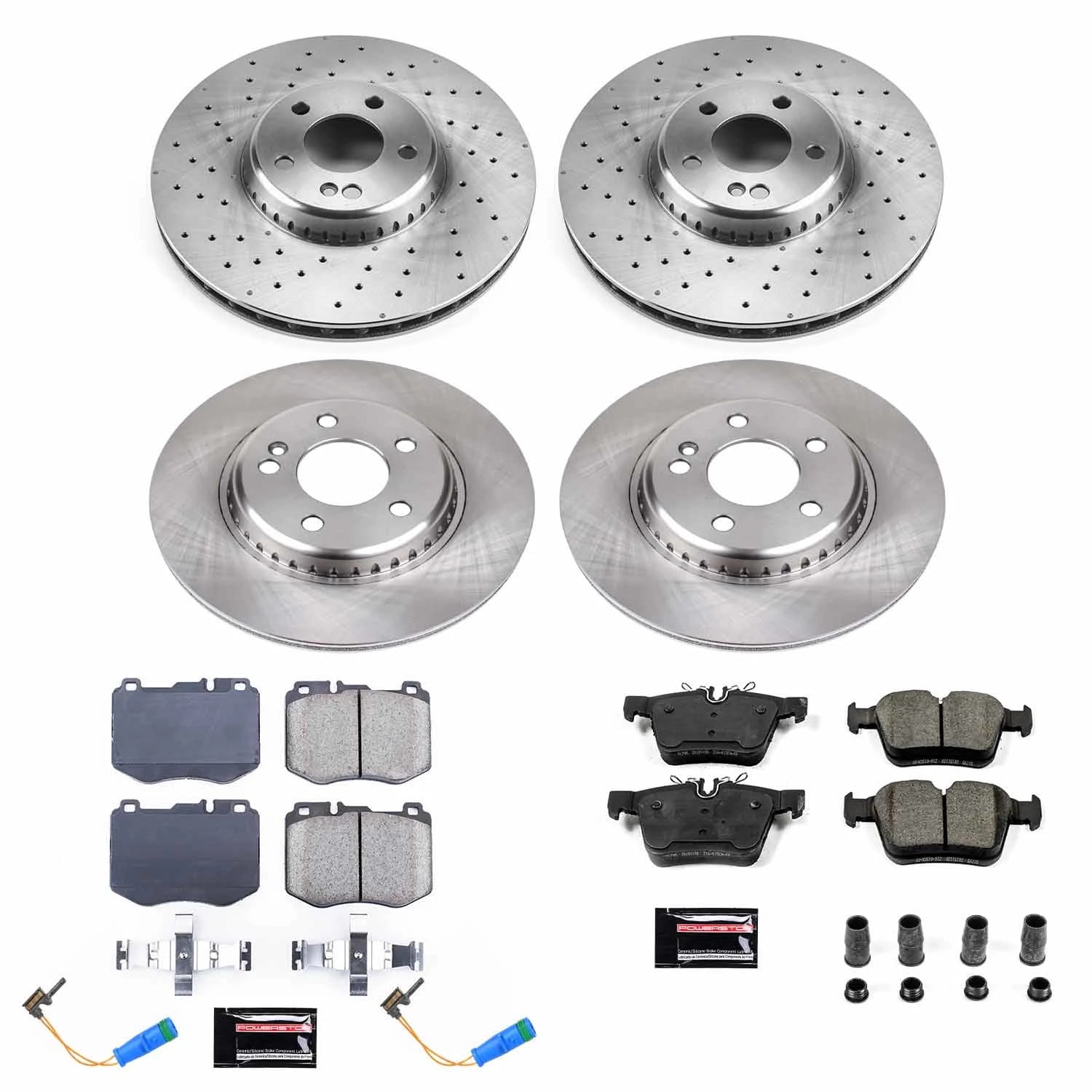 PowerStop Front and Rear Stock Replacement Brake Pad and Rotor Kit Fits: MERCEDES-BENZ Select Models KOE8050