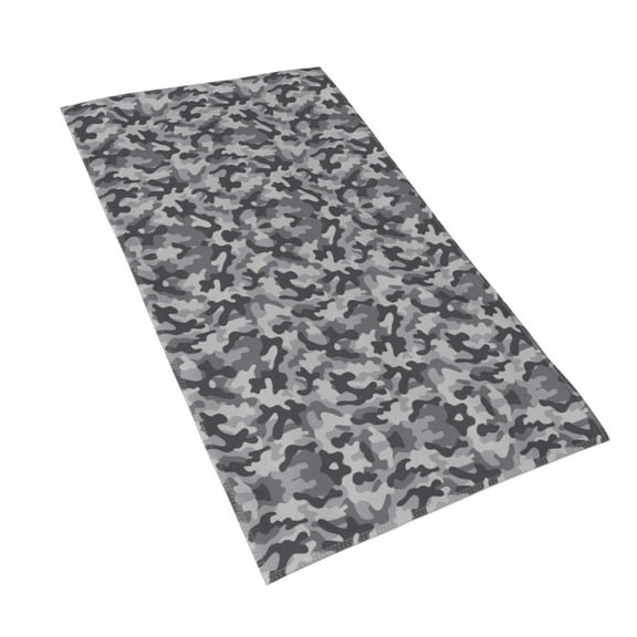 Hand Towels Grey Camouflage Print Bath Shower Towels Fingertip Kitchen Dish Guest Towel 15.7 X 27.5 In