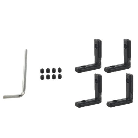 

20Pcs Black T Slot L-Shaped Angle Slot Connector Joint Bracket with Screws and Wrench Tool for 2020 Series Aluminum Extrusion Profile Slot 6Mm