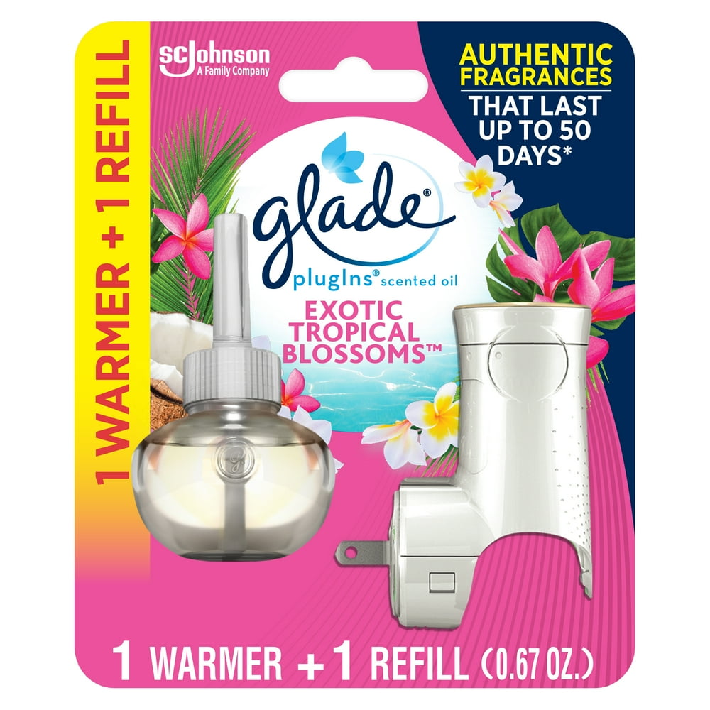 Glade PlugIns 1 Warmer + 1 CT Refill Starter Kit, Exotic Tropical