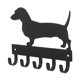 thumbnail image 3 of Portallaves decorativo, perchero de Metal negro montado en la pared y portallaves con recortes para perros, estante organizador colgante para correa de perro, 3 of 4