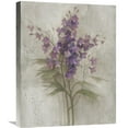 thumbnail image 1 of Global Gallery Albena Hristova 'Purple Larkspur Garden on Grey' Canvas Wall Art, 1 of 4