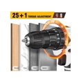 thumbnail image 4 of 21V Cordless Power Drill Set Electric, Cordless Screwdriver Drill Set, 25 1 Torque, Li-Ion Battery&Fast Charger, 3/8" Keyless Chuck Driver Tool, LED Work Light, For Home And Garden DIY Project Kit, 4 of 8