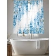 thumbnail image 4 of Teal Blue Wisteria Sheer Curtains 72 Inch Length 2 Panels Set, Sprinng Summer Pastoral Botanical Voile Window Treatment Rod Pocket Curtains Sheers Drapes for Bedroom/Living Room/Kitchen 52"x72"x2, 4 of 7