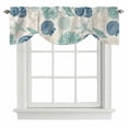 thumbnail image 2 of Summer Marine Life Tie Up Valances Curtain, Adjustable Kitchen Graffiti Blue Corals Shell Conch Sea Starfish Linen Valances for Windows Decor, Rod Pocket Short Curtains for Bedroom/Bathroom 42"x18", 2 of 9