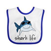Inktastic Shark Life Fun Shark with Sunglasses Boys or Girls Baby Bib