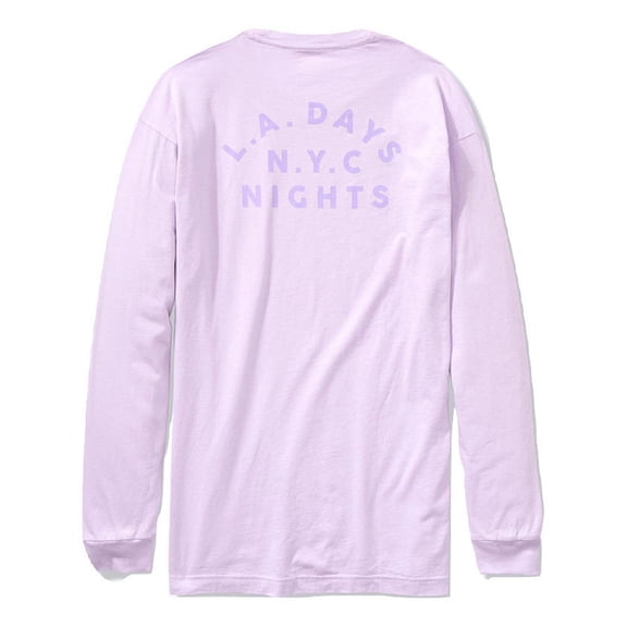 Victoria's Secret Pink Campus Long Sleeve Tee Color Light Purple Size Small NWT