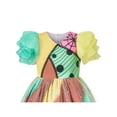 thumbnail image 4 of Girls Dress Halloween Color Block Tulle Skirt Multi-color Ruffle Sleeve 7 Years, 4 of 6