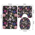 thumbnail image 3 of Pioneer Flower Floral Print Pattern Bathroom Rugs Sets 3 Piece,Toilet Cover Set,Absorbent Non Slip Bathroom Mats Sets with U-Shaped Contour Rug Toilet Rug Set, 3 of 5
