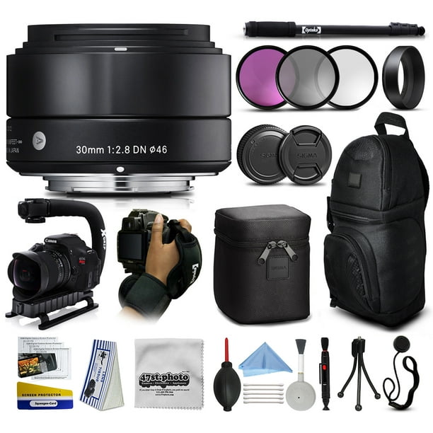 Sigma 30mm F2.8 DN Black Lens for Sony E-Mount NEX (33B965) + 3