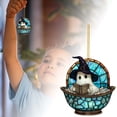 thumbnail image 2 of TIELUTT Halloween Acrylic Pendants Stylish Design Durable Materials and Rich Pottery Mini Stripe Spruce Candle Rings Acrylic Cake Discs for Decorating Christmas Wreath and Garland Swinging Dog Car Or, 2 of 4