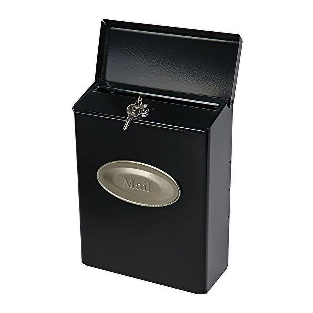 Gibraltar Mailboxes Designer Locking Medium Capacity Galvanized Steel Black, Wall-Mount Mailbox, DVK00000
