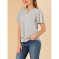 thumbnail image 5 of Allegra K Women's Butterfly Sleeves Layer Loose Chiffon Top Pintuck Blouse, 5 of 6