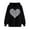 Black, variant on ZyeKqe Hoodies for Women Fleece Lined Heart Printed Hooded Sweatshirt Solid Color Comfy Loose Fitted Pullover Tops