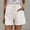 S-White, variant on Ulitacool Shorts For Women Summer Drawstring Jeans Solid Color Elastic Waist Pants With Pockets Charm Clothing M 4XL White