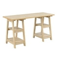 thumbnail image 3 of Convenience Concepts Designs2Go 29.25" Double Trestle Desk with Shelves, Weathered White, All Ages, 3 of 6