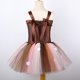 thumbnail image 4 of Vestido de malla para niñas con flores navideñas y alce pequeño, vestido de celebración navideña, falda, 4 of 5