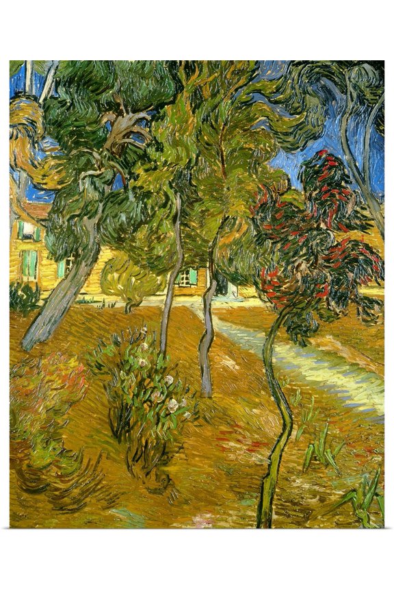| Rolled Vincent (1853-1890) van Gogh Poster Print entitled Garden of St. Paul's Hospital, 1889