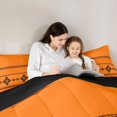 thumbnail image 4 of Castle Fairy Boho Tribal Aztec Twin Comforter Sets 2pcs,Hippie Tribal Theme Bedding Set,Orange Black,Reversible,1 Comforter and 1 Pillowcase, 4 of 6