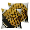thumbnail image 2 of Awypu Boho Set of 2 Throw Pillow Covers Mid Century Bohemian Black Orange Abstract Geometric Arts Decorative Pillow Cases Home Decor Standard Square Pillowcases White, 2 of 6
