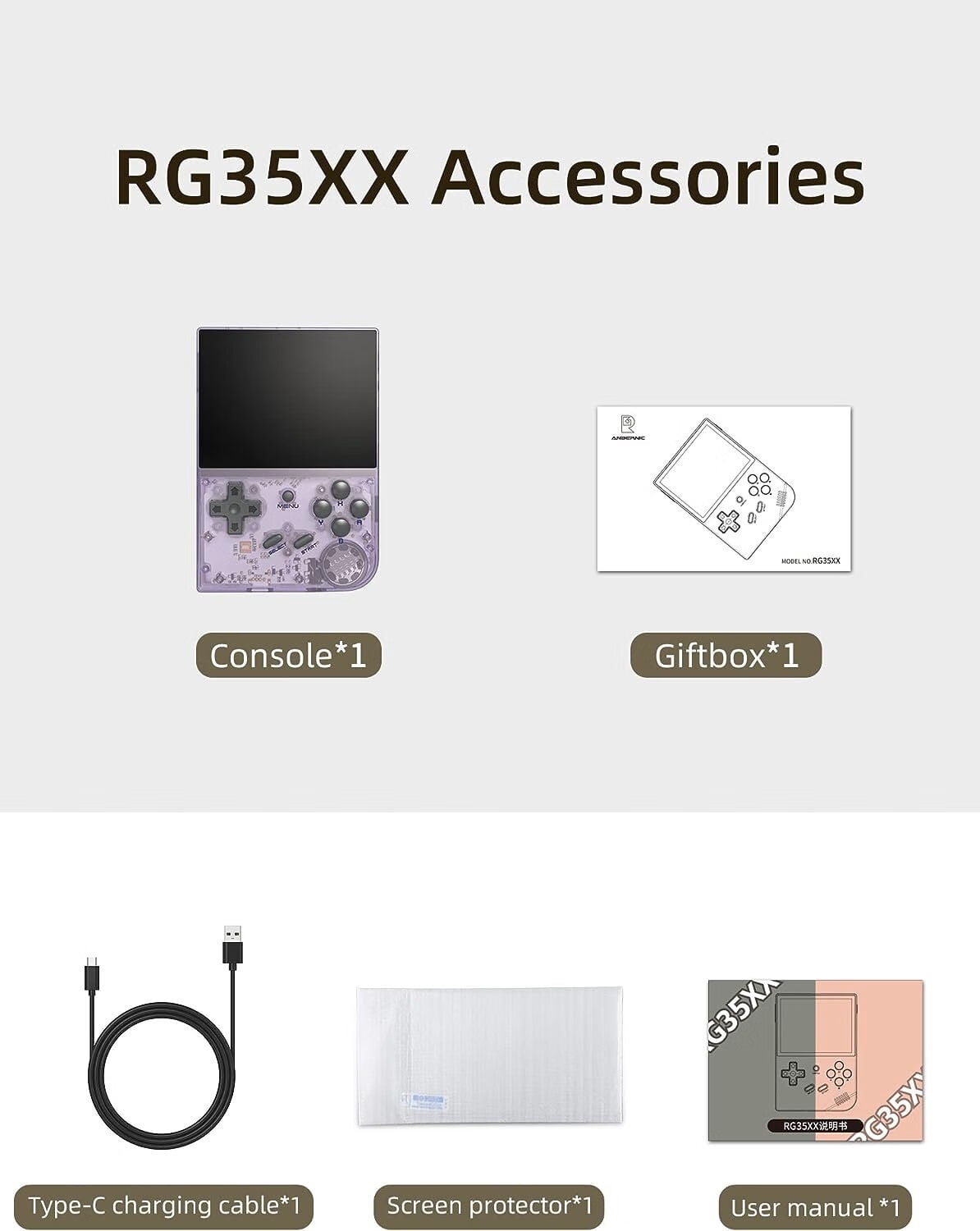 RG35XX Handheld Game Console Linux Garlic OS, HDMI and TV Output