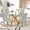 42" Table with 4 Beige Chairs, variant on Sumdeal Modern Elegance Glass Dining Table Room Set: Tempered Glass Table with 4 Luxurious Chenille Dining Chairs