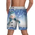 thumbnail image 4 of Haiem Christmas Snowman In The Snow Mens Swim Trunks with Compression Liner 2 in 1 Swimming Shorts Stretch Swimwear Quick Dry,Board Shorts-XX-Large, 4 of 9